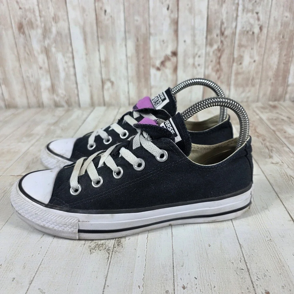 Converse Chuck Taylor All Star Double Tongue Black Purple Sneakers Womens 6